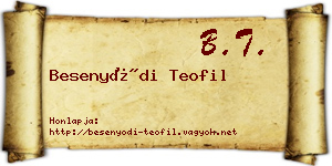 Besenyődi Teofil névjegykártya